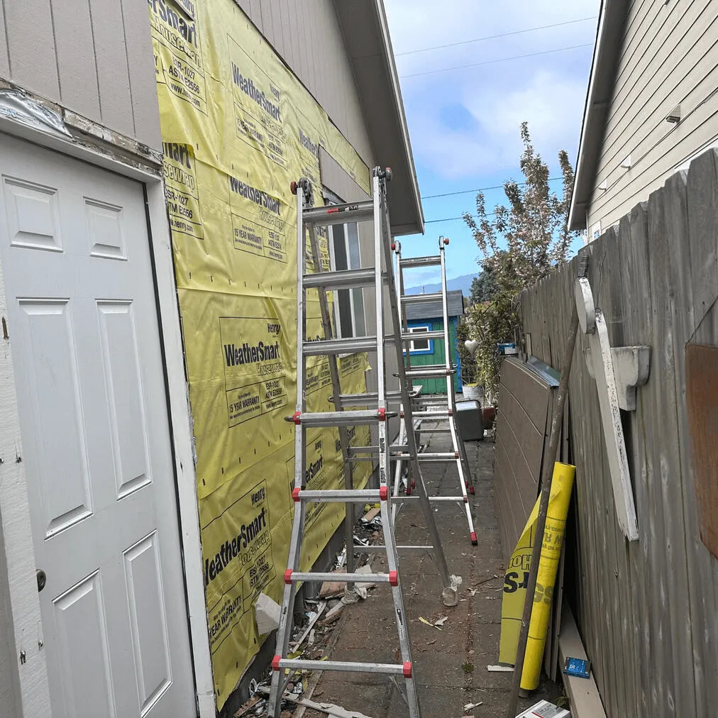 house siding under repair